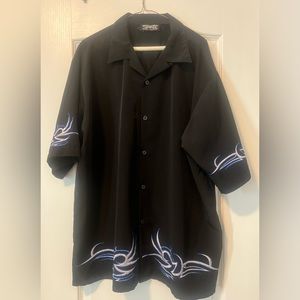 Black Tribal short Sleeve shirt mens button down XXL